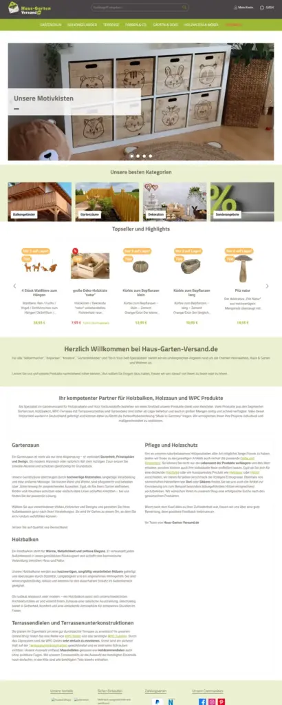 Startseite von Haus-Garten-Versand