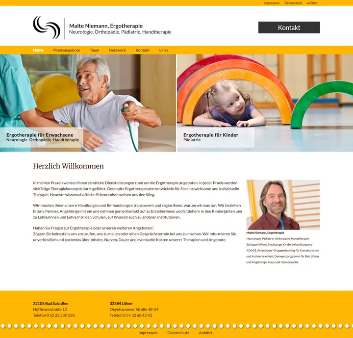 Startseite von Malte Niemann Ergotherapie