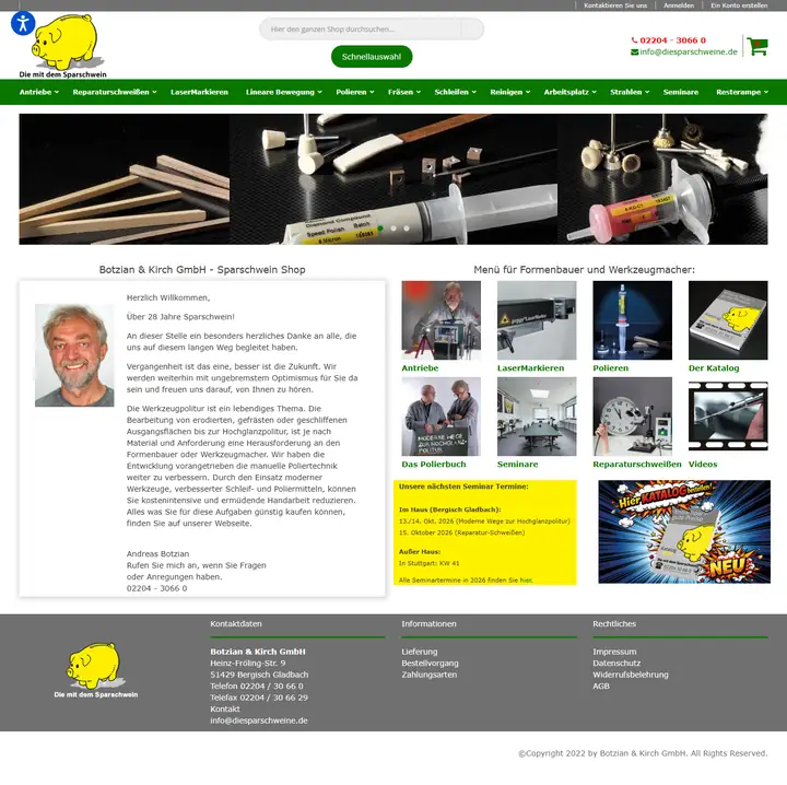 Startseite von Piggyshop