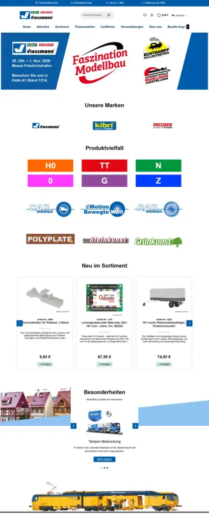 Startseite von Viessmann Modelltechnik